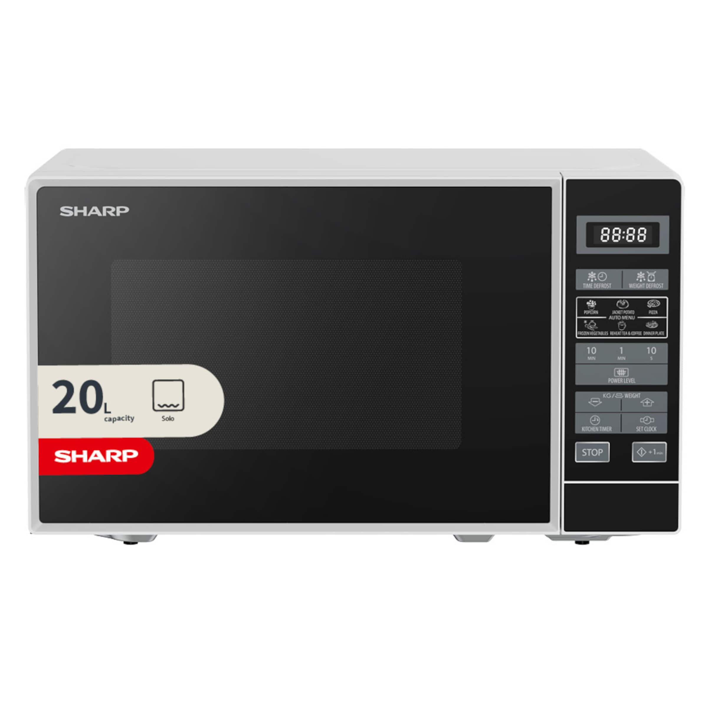 Sharp 20L 800W White Digital Microwave with Programmes, ECO & 11 Power Levels