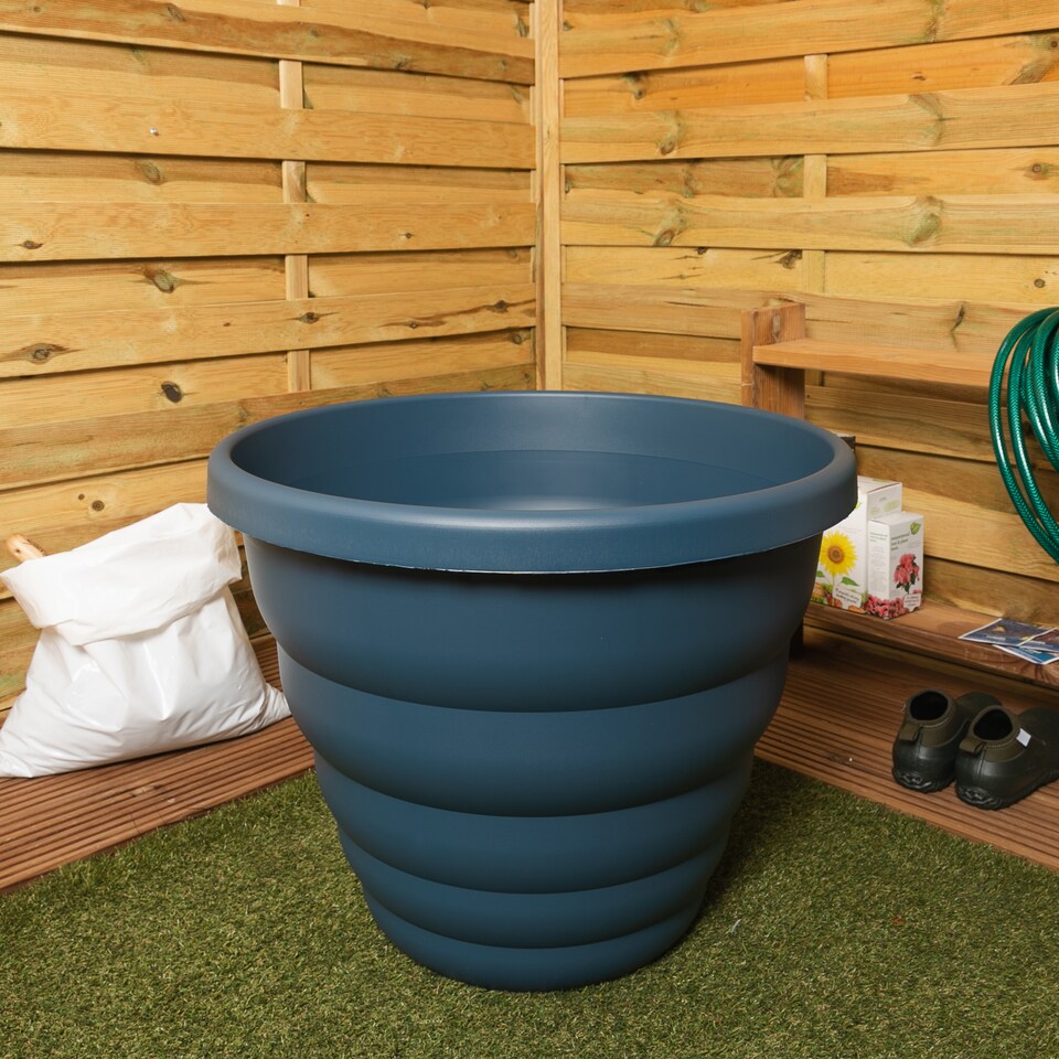 image 1 of Wham Beehive  m Round Plastic Garden Planter | Blue | Navy