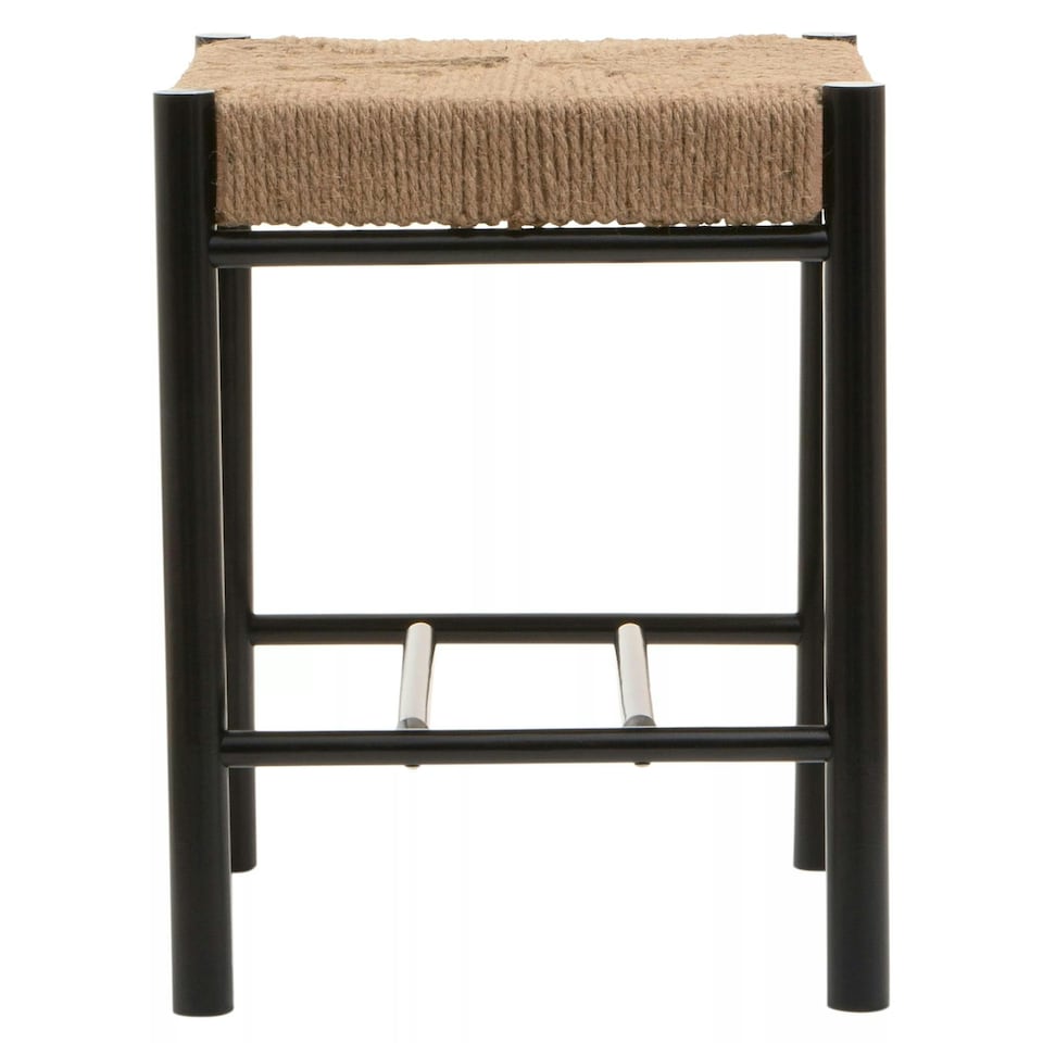 image 1 of Interiors by Premier Handwoven Stool, Durable And Comfortable Contemporary Bedroom Stool, Easy To Maintain Lounge Stool Black