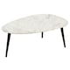 image 4 of Miel Coffee Table With White Marble Top and Metal Legs White