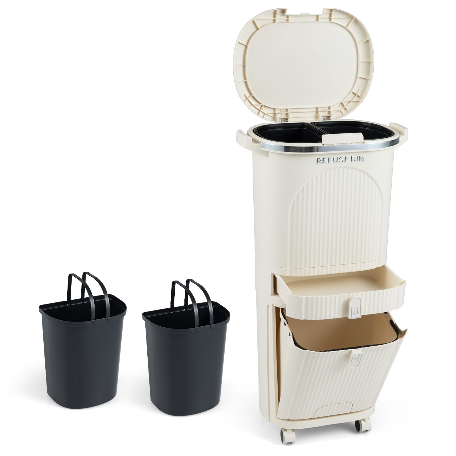 Casart Kitchen Trash Can With Lid