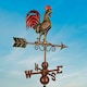 image 2 of Bantam Red Rooster Copper Farmhouse Weathervane - Steel - L47 x W47 x H86.6 cm - Antique Bronze Finish