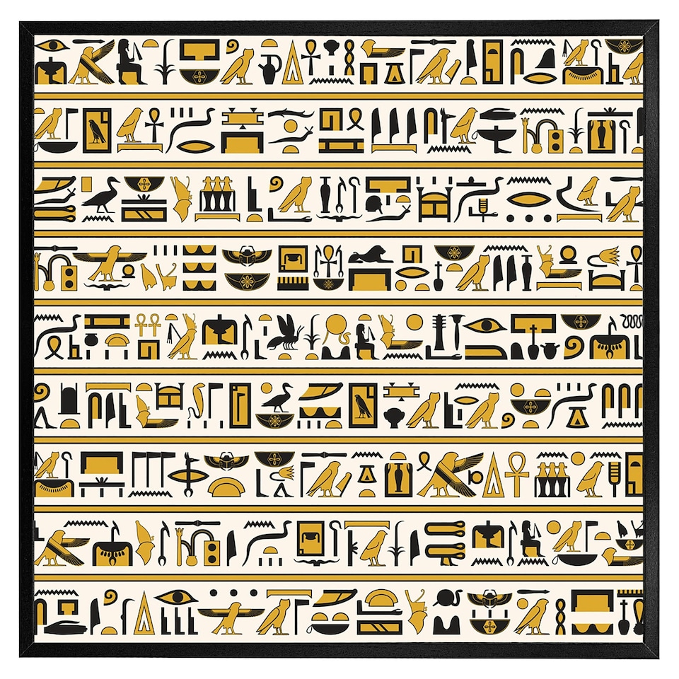 image 1 of Ancient egyptian hieroglyphs (Picture Frame) Grey | L