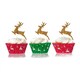 image 2 of Green & Red Reindeer Christmas Paper Cupcake Cases - Pack of 75