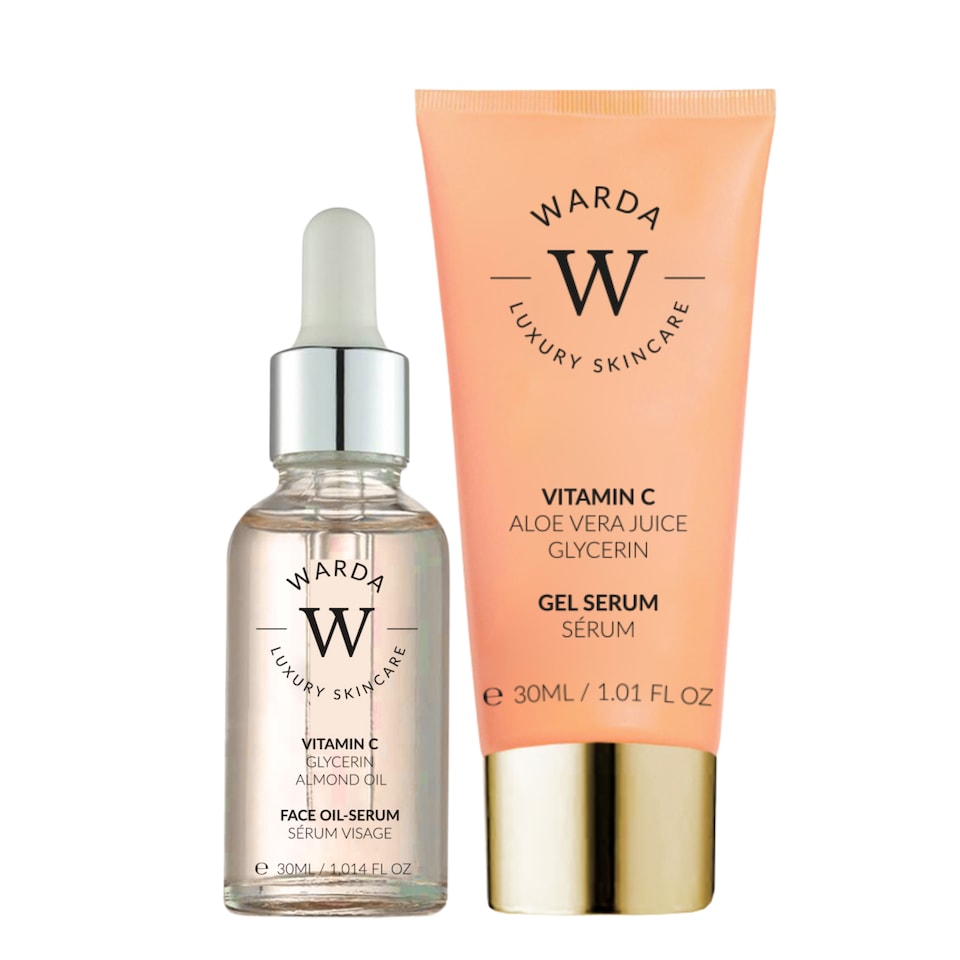 image 1 of Warda Luxury Skincare Vitamin C Glow Boost Oil-Serum 30ml + Skin Glow Boost Vitamin C Gel Serum 30ml