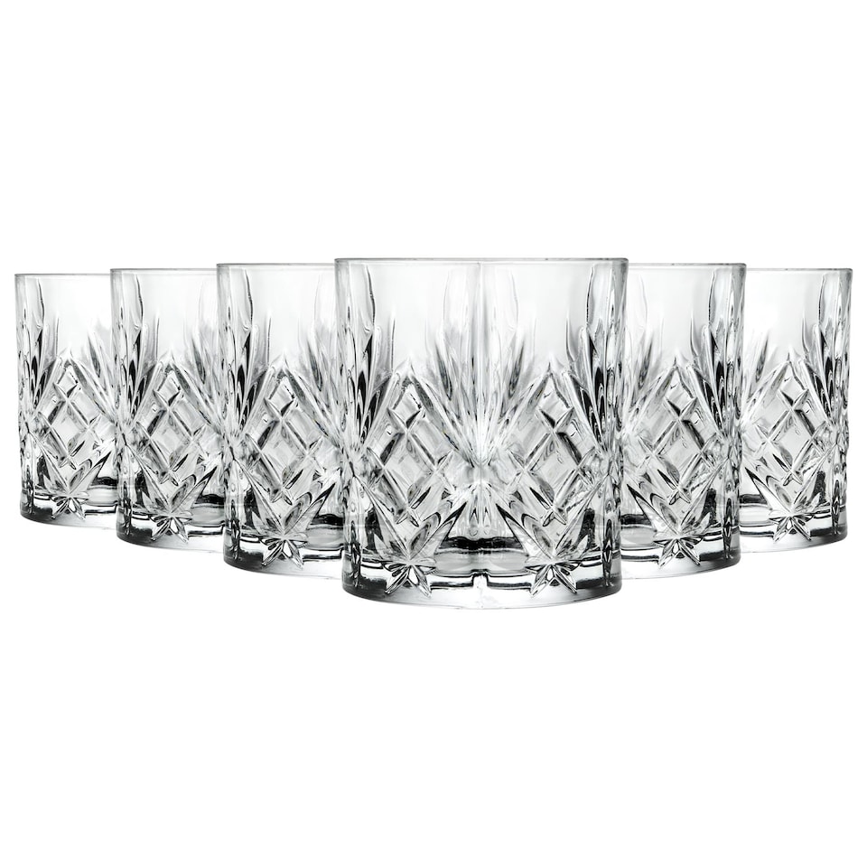 image 1 of RCR Crystal Melodia Whisky Glasses - 340ml - Pack of 6 | Clear | Clear