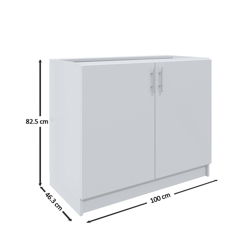 image 1 of JD Greta Kitchen Base Unit 1000mm Storage Cabinet With Doors Shelf 100cm Dark Grey Matt
