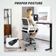 image 5 of HOMCOM Draughtsman Chair, Mesh Ergonomic Drafting Chair, Black Black