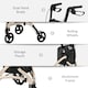 image 4 of HOMCOM Lightweight Aluminium 3-Wheel Rollator with Adjustable Handle Storage Bag