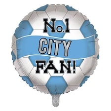 No. 1 City Fan Football Round Foil Helium Balloon 46cm / 18 in | Blue