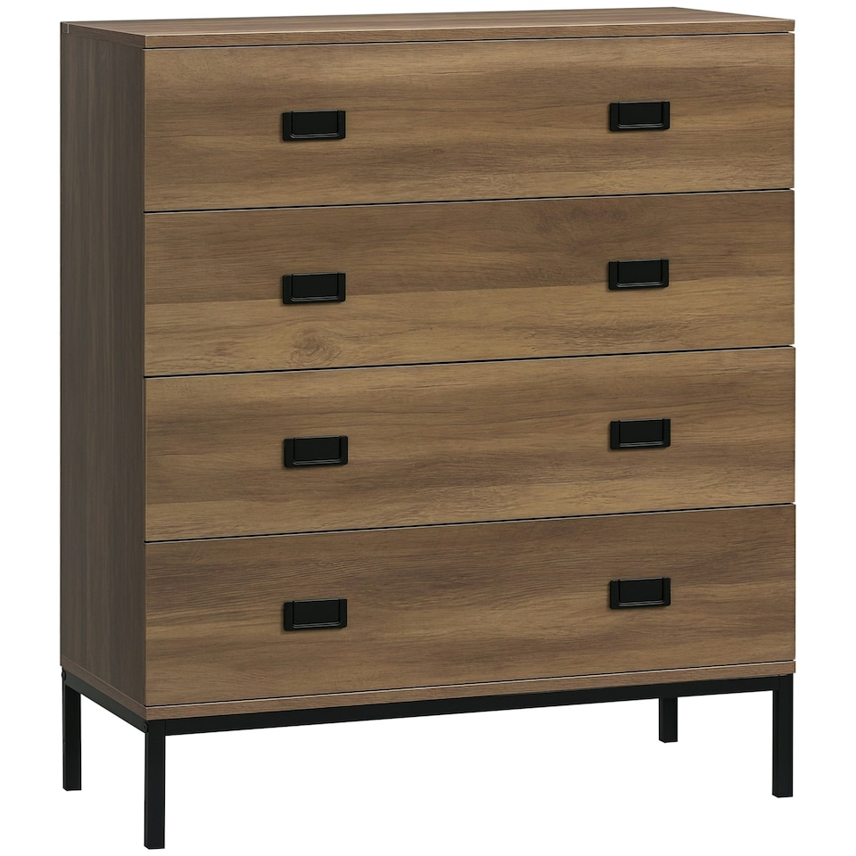 image 1 of HOMCOM Chest of Drawers, 4 Drawer Unit Storage Chest Bedroom Living Room