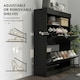 image 4 of HOMCOM Wall Mounted or Freestanding Shoe Cabinet with 2 Flip Drawers, Black