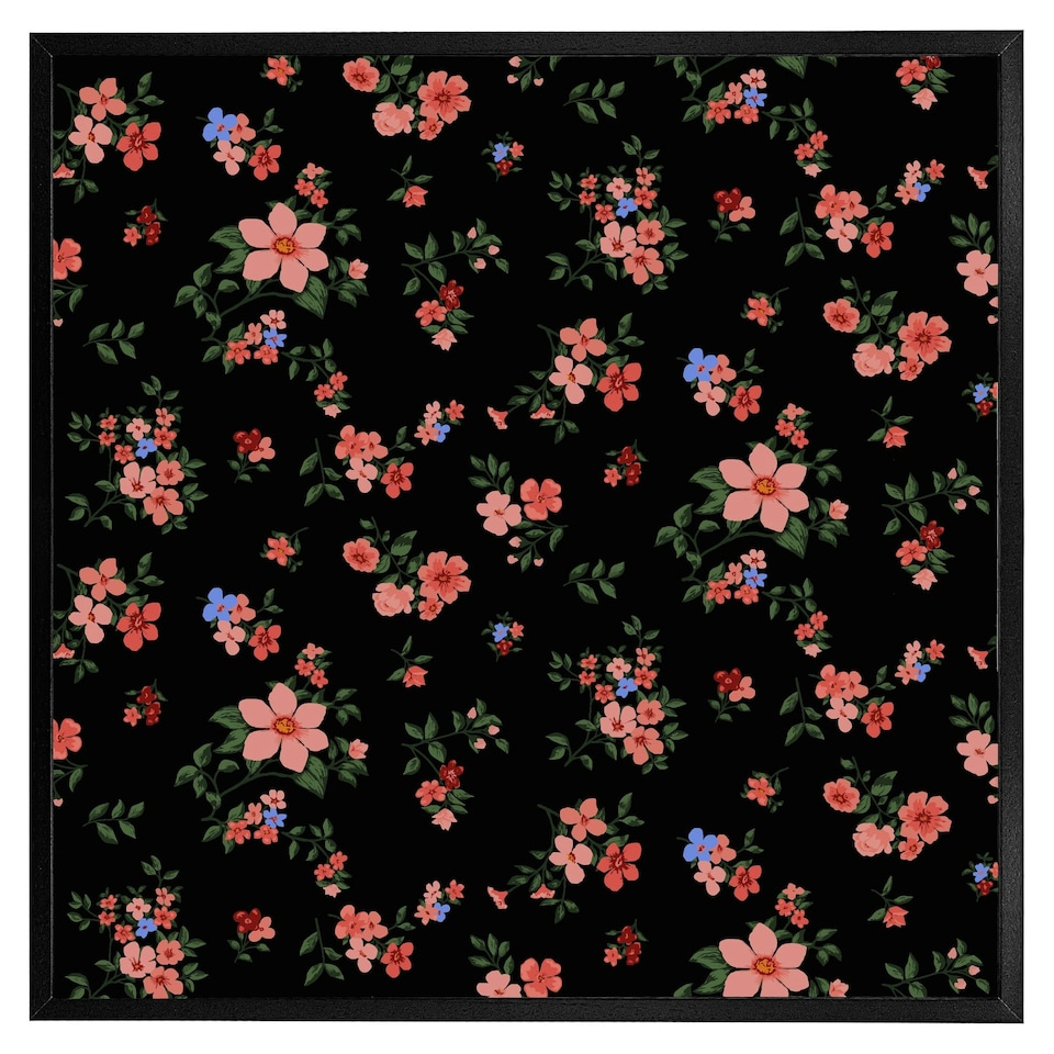 image 1 of Beautiful pink flowers (Picutre Frame) Black | L