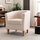 image 3 of Fabric Tub Chair Colour Range Wooden Legs Armchair Living Room Modern Office | Cream