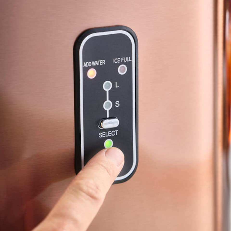 image 1 of Cooks Professional Ice Maker Machine with Scoop & 2.2L Tank - Makes 14KG Per Day | Copper