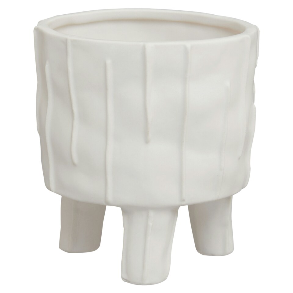 image 1 of Interiors by Premier Versatile White Small Planter, Lightweight Large Garden Flower Pot, Stylish Design Planter For Plants White