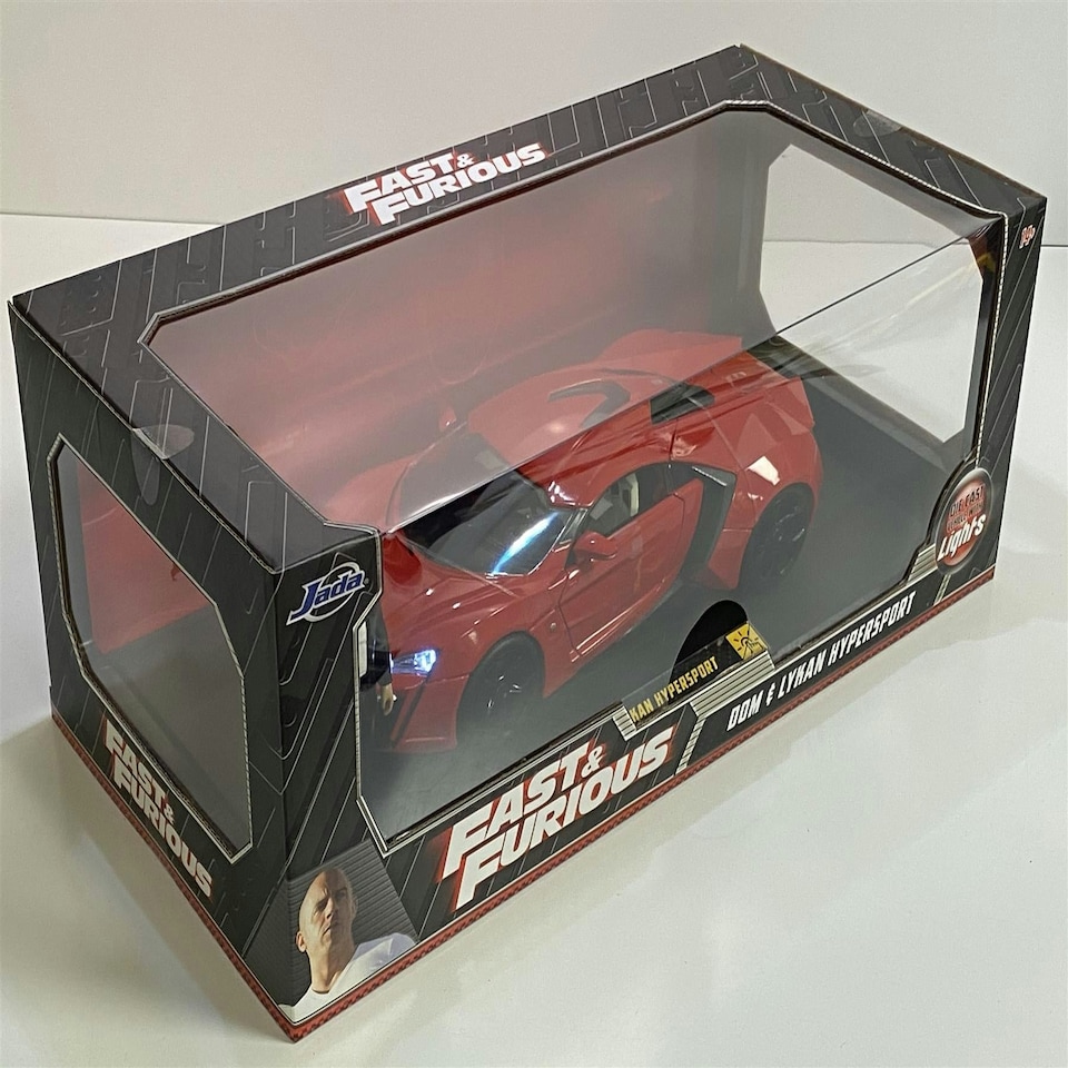 image 1 of Fast and Furious Doms 2014 Lykan Hypersport Figure and Working Lights 1:18 Jada 31140