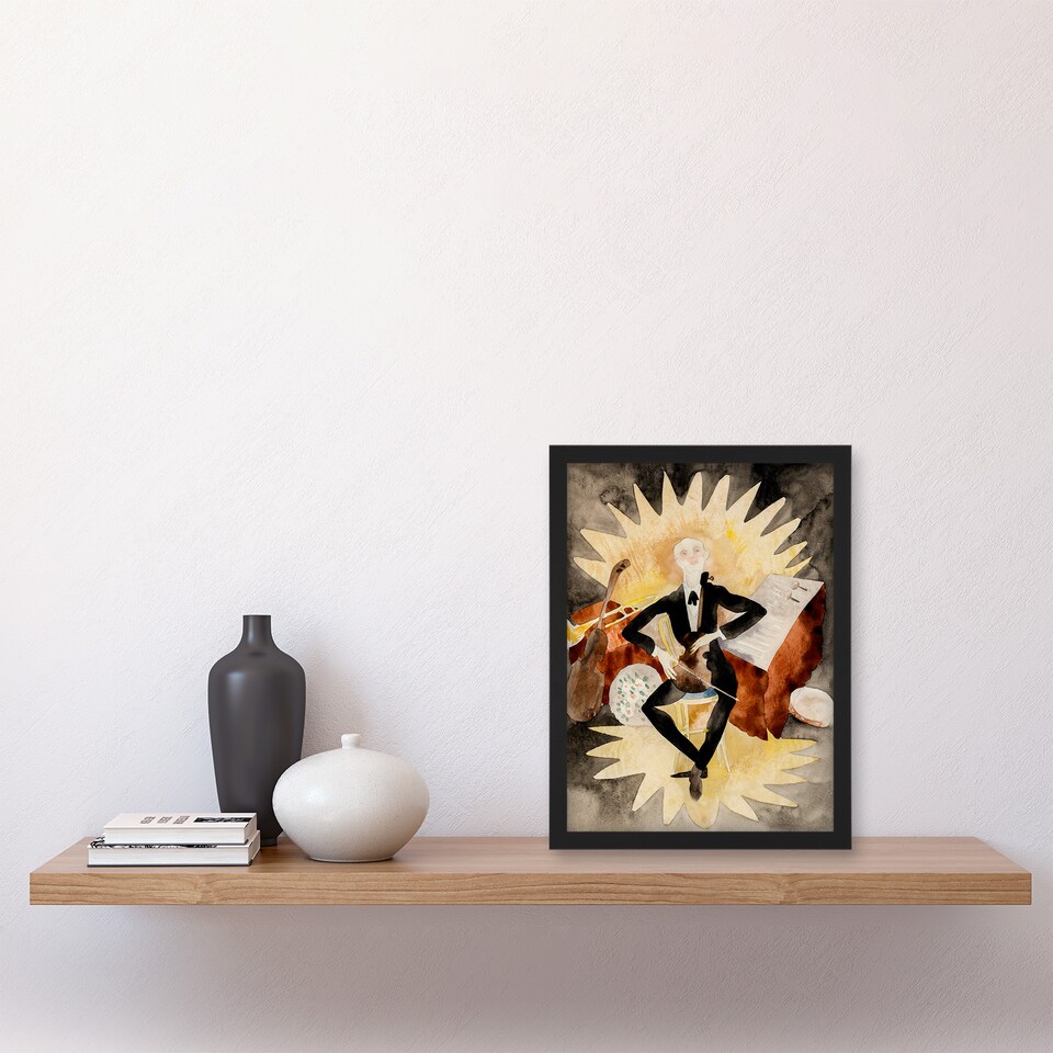 image 1 of Charles Demuth Framed Wall Art Print String Musician Portrait Home Décor
