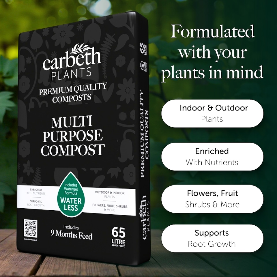 image 1 of Multi Purpose Compost with 9 Month Feed - 65L - Water Less Formula For Pots, Borders, Bedding Plants & Vegetables