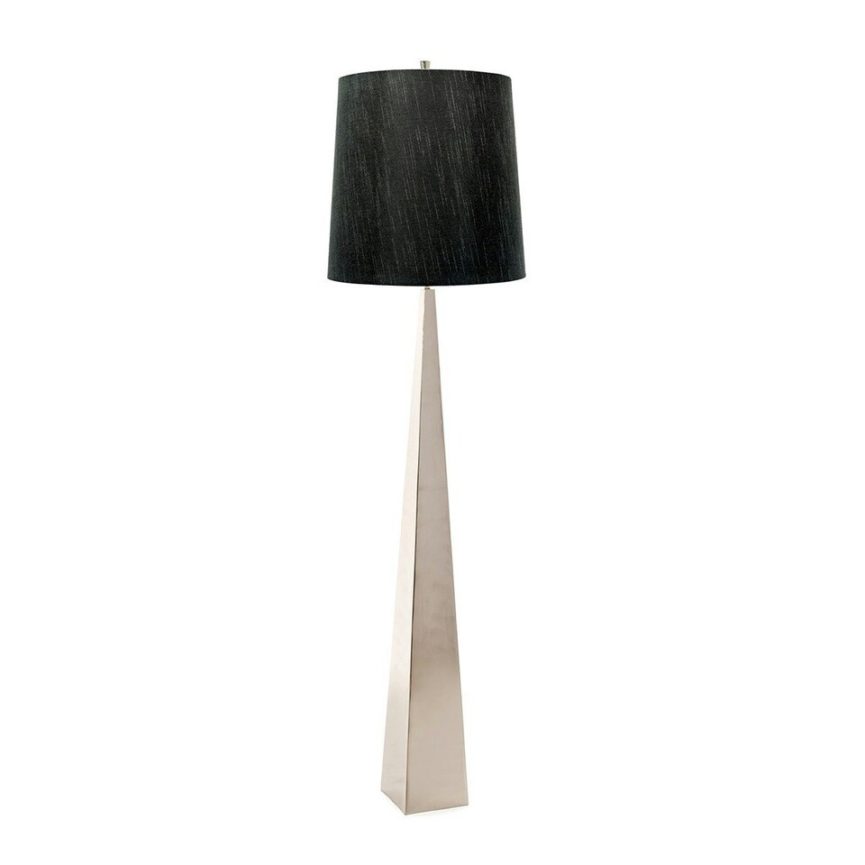 image 1 of Ascent Floor Lamp with Tapered Shade, Polished Nickel