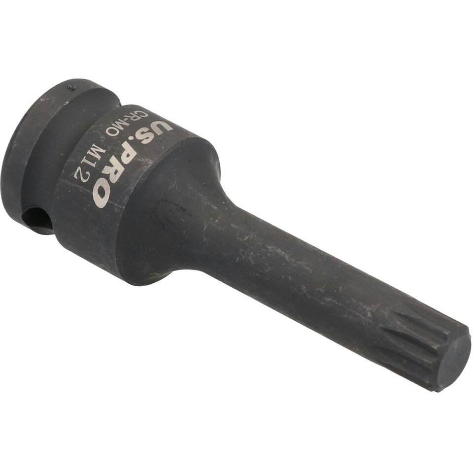 image 1 of M12 x 78mm Impacted Impact Extra Long Spline Bit 1/2" Drive Male Socket