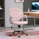 image 2 of Vinsetto Office Chair Velour Diamond Tufted Padded Ergonomic 360° Swivel Pink