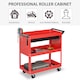 image 7 of DURHAND 3-Tier Tool Trolley Cart Storage Shelf Roller Cabinet DIY Box Garage Workshop with Drawer Red