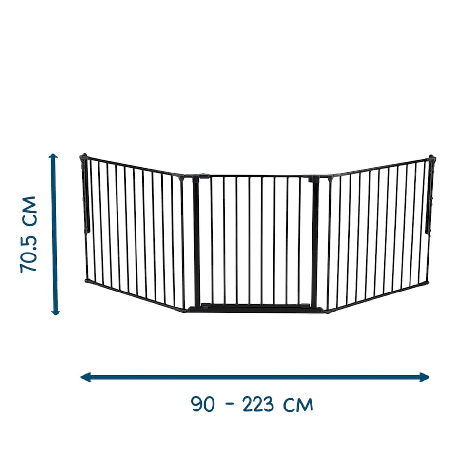 image 1 of BabyDan Olaf X Wide Wall Mounted Safety Gate & Fireguard 90 - 223cm Black