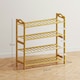 image 7 of HOMCOM 4-Tier Shoe Rack, Bamboo Shoe Shelf Stand, Natural Wood Finish Brown