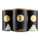 image 3 of Cooks Professional 3 Piece Ribbed Tea, Coffee, & Sugar Cannisters with Bamboo Lids | Black | Black & Gold
