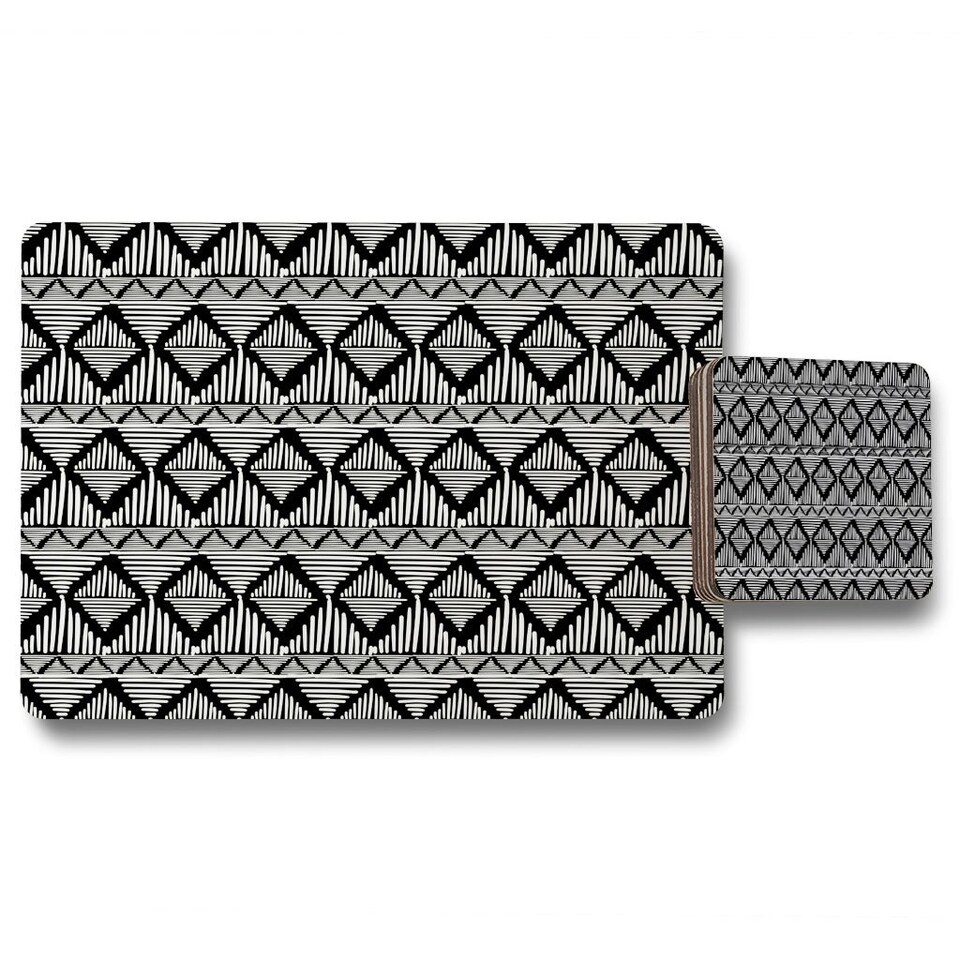 Geometric Line Pattern (Placemat & Coaster Set)