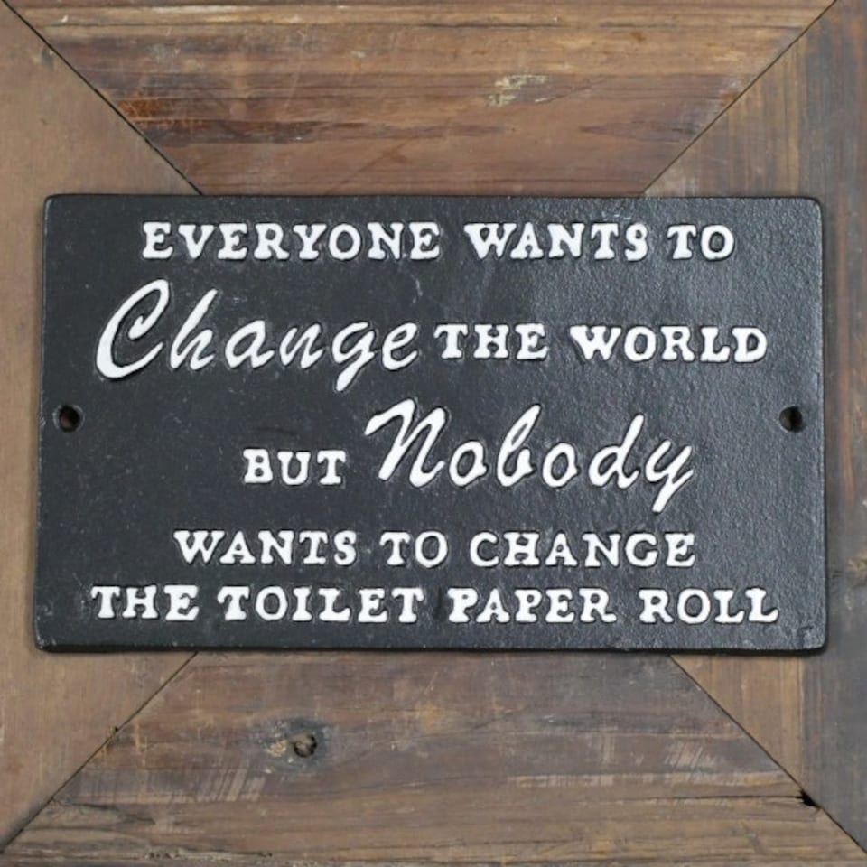 image 1 of Gifts Direct 2 U Metal Wall Sign Change The World