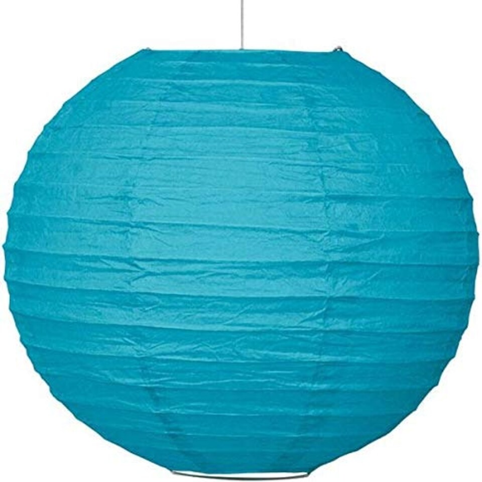 image 1 of Unique Party Paper Round Lantern - Teal - One Size