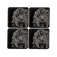 The Just Slate Company Set of 4 Cockapoo Slate Coasters