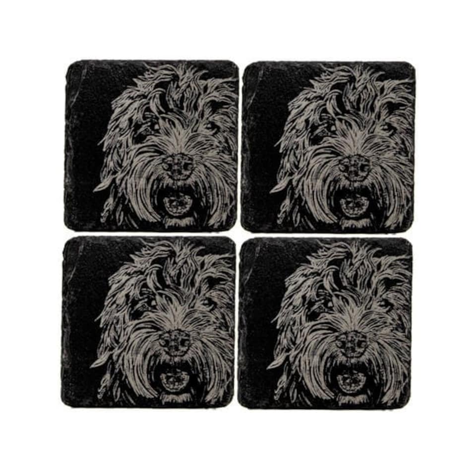 image 1 of The Just Slate Company Set of 4 Cockapoo Slate Coasters