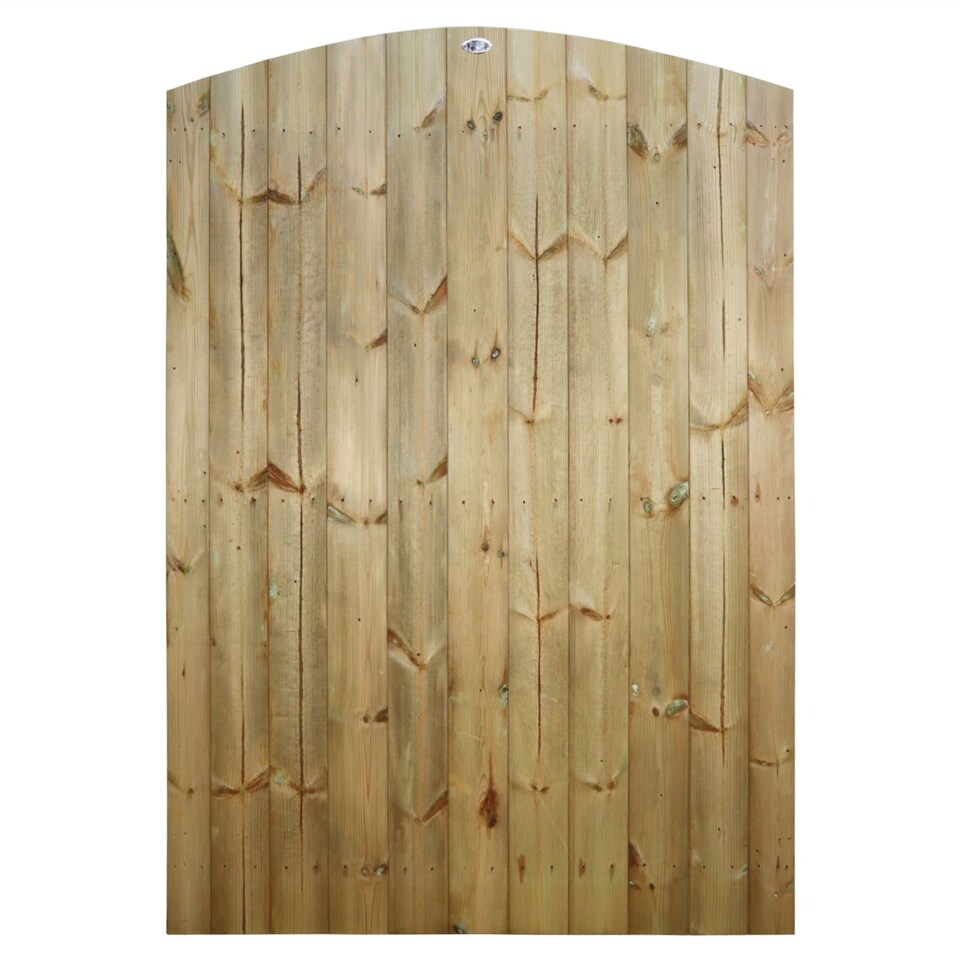 image 1 of Arch Top Wooden Garden Gate 6ft x 4ft Tongue & Groove Fully Framed Treated Door