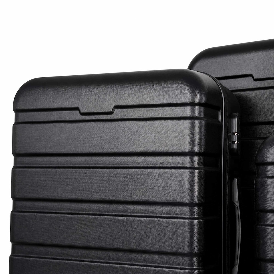 image 1 of 20 Inch, 24 Inch, 28 Inch 3pc Hard Shell ABS Luggage Suitcase Set with Combination Lock | Black