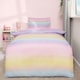 image 1 of OHS Reversible Rainbow Ombre Duvet Cover and Pillowcase Bedding Set, Single - Multi