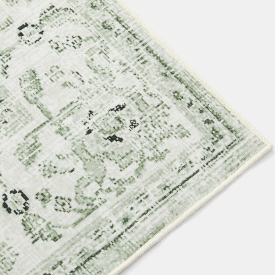 image 1 of OHS Vintage Print Washable Rug Non Slip Floor Carpet Area Mat Runners