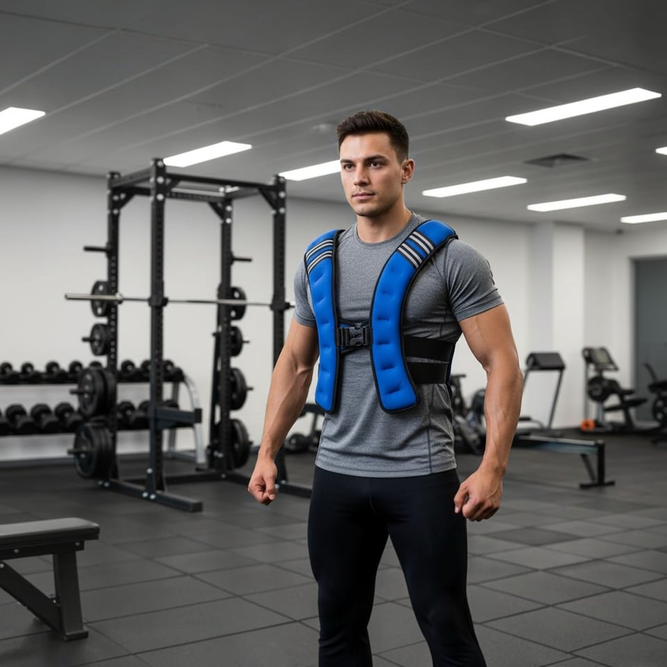 image 1 of 3kg Weighted Vest for Running, Adjustable Workout Weight Jacket Gym Fitness Equipment