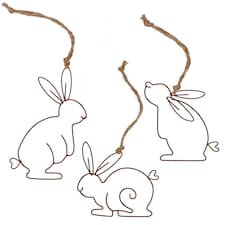 Gisela Graham Easter Set of 3 Wire Bunny Decorations