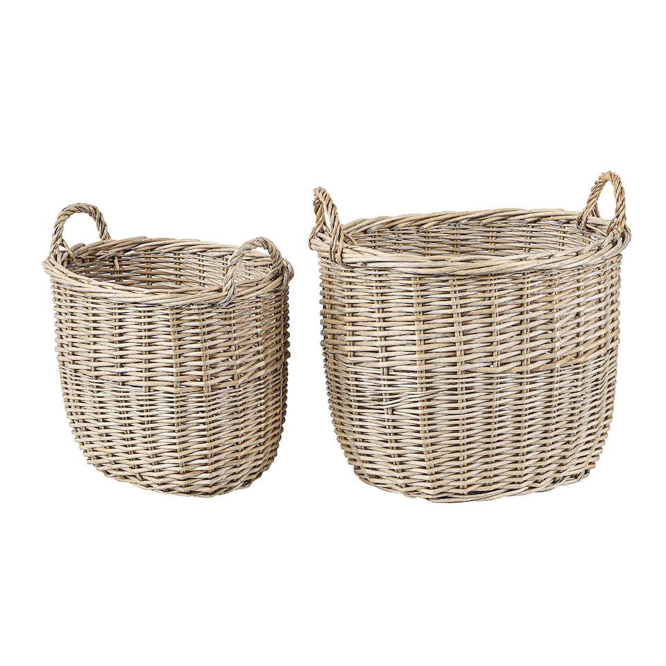 image 1 of Wickerfield Oval Wicker Log and Storage Basket with Handles