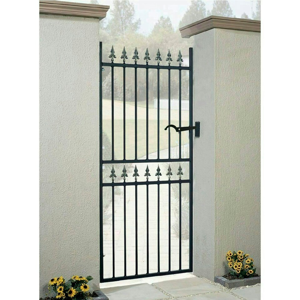 image 1 of Corfe Premium Range Spear Top Tall Single Gate - Steel - Fits Gap of 762 mm x 1778 mm High - Electro Galv./Black Powder Coated Black