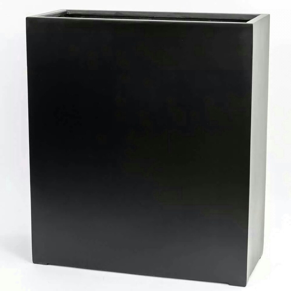 image 1 of Primrose Large Black Stone Composite Tall Trough Indoor Outdoor Planter 80cm