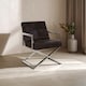 image 1 of Contemporary Design Cross Base Chair, Comfortable Occasional Arm Chair, Durable Constructed Accent Armchair Black