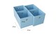 image 5 of Folding Square Storage Utility Box Drawer 4 Piece Fabric Cube Set | Blue | Blue