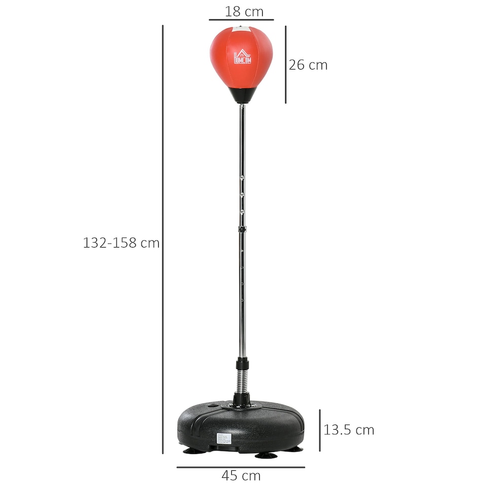 image 1 of HOMCOM Punching Bag with Stand Boxing Bag Set, 133-151cm, Gold Tone