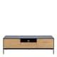 image 2 of Seaford TV Unit 2 Doors 1 Drawer in Black & Oak