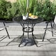 image 6 of Outsunny Cast Aluminium Bistro Table with Umbrella Hole, Black