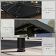 image 4 of Outsunny Outdoor Dining Table for 4 with Marble Effect Tempered Glass Top White